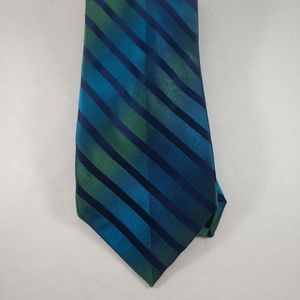 Kenneth Cole Tall 62" men's tie blue and green